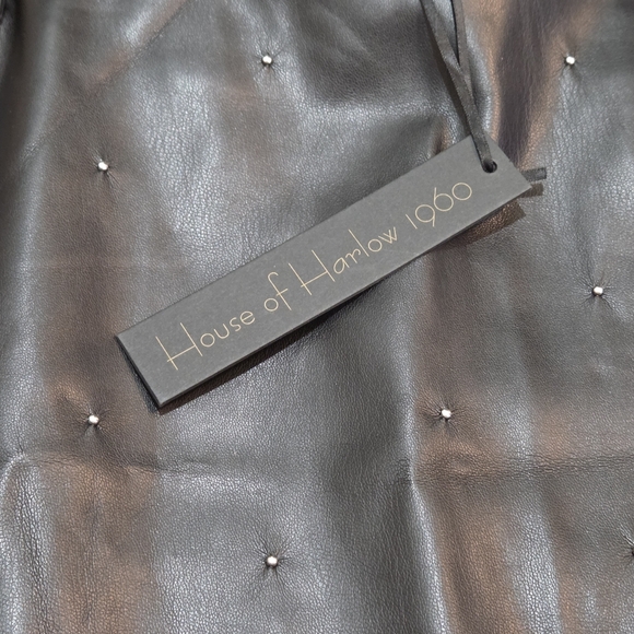 House of Harlow 1960 Black Mini Skirt with Silver Studs - Picture 3 of 5